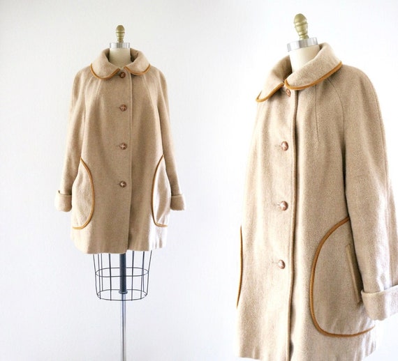60's oversized golden wool coat