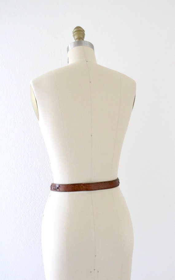 woven leather belt 27-31.5 - vintage 90s y2k brow… - image 5