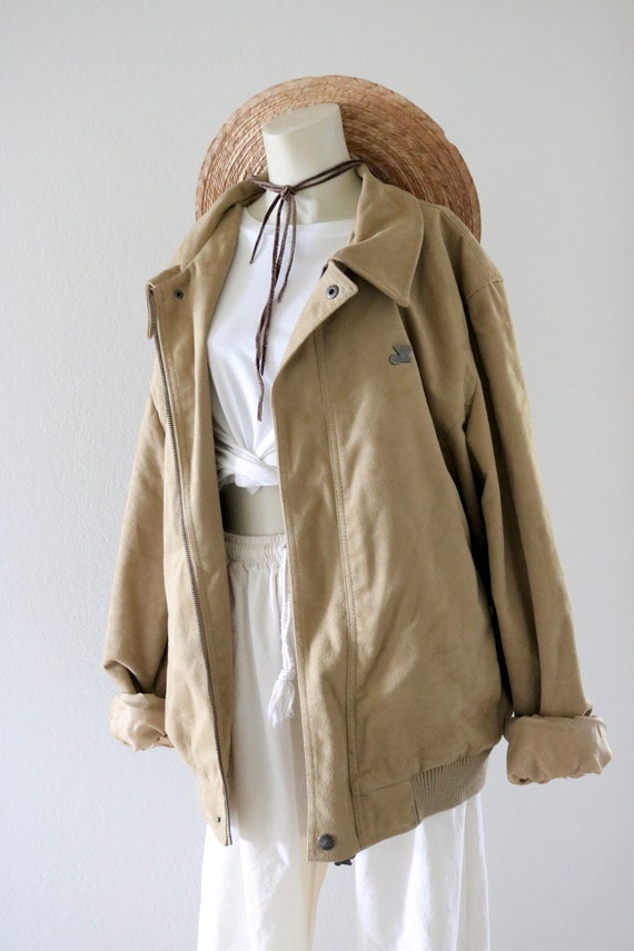 oversized suede bomber jacket - image 5