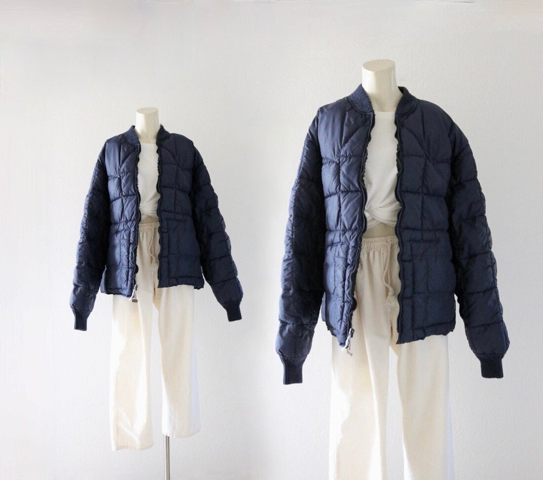 Vintage 90s Lee White and Blue Puffer Jacket XL