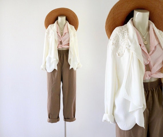 draped lace - open back jacket