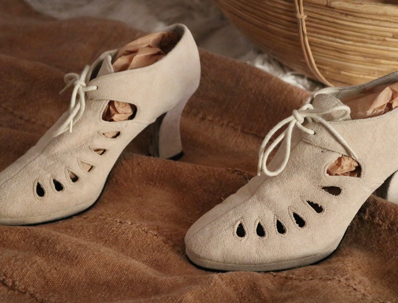 bone suede cut out booties 6.5