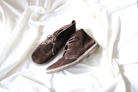 70's chocolate suede boots - 8