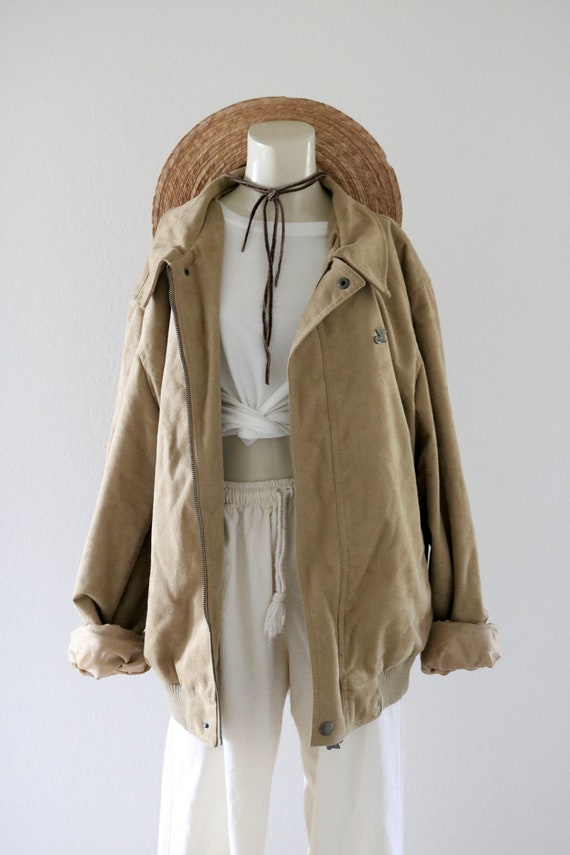 oversized suede bomber jacket - image 4