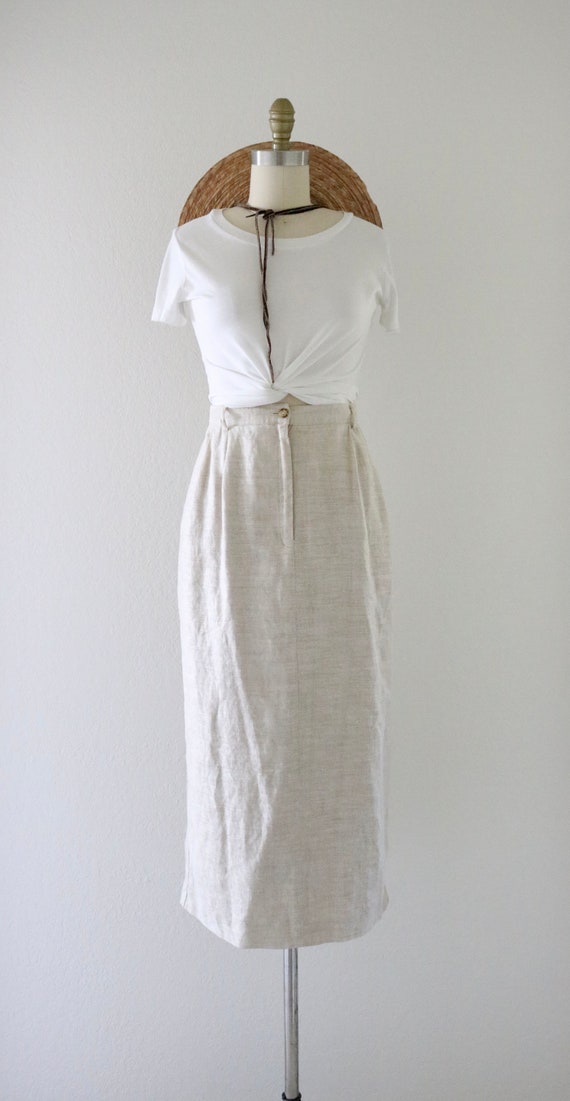 natural linen skirt - 32 - image 2