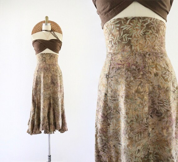 high waisted foliage skirt - xs
