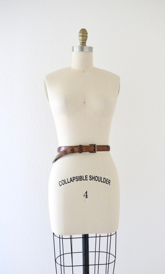 woven leather belt 27-31.5 - vintage 90s y2k brow… - image 2