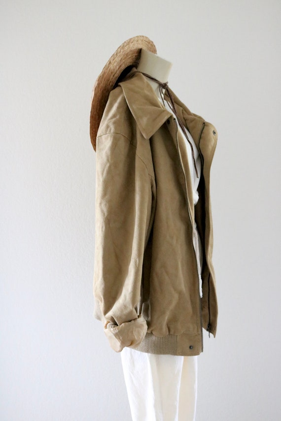 oversized suede bomber jacket - image 6