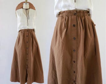 Falda vintage DKNY Donna Karan con botones completos, tallas 30-36 - años 90 para mujer