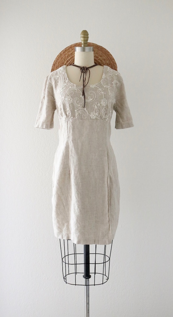 embroidered linen dress - m - image 2