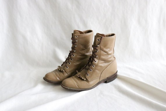Justin lace up cowboy boots cheap
