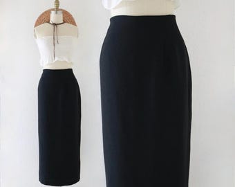 black maxi skirt - 34 - vintage womens straight