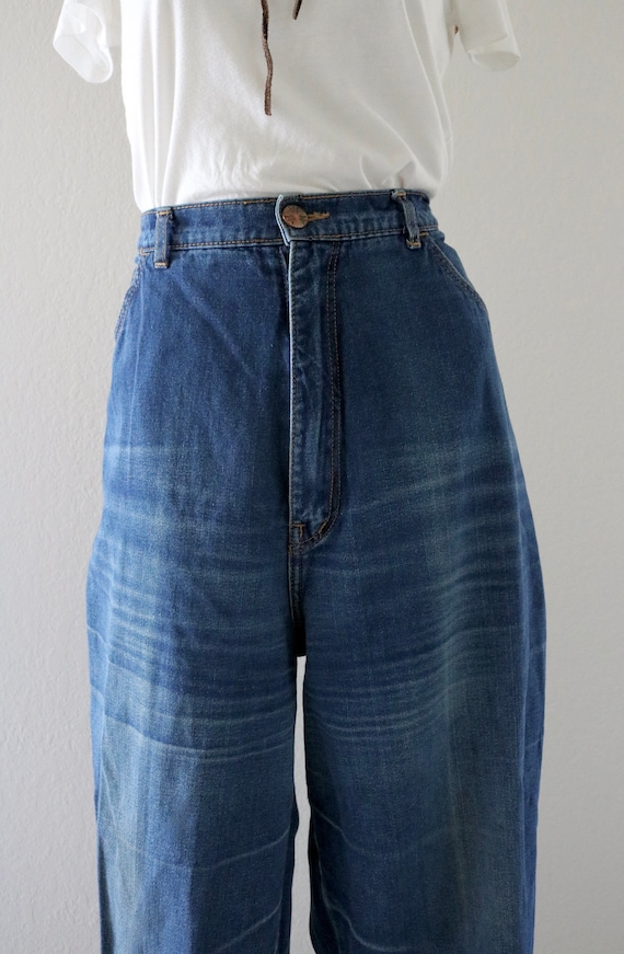 worrrn 70s jeans - 35.5 - vintage 60s 70s boho hi… - image 3