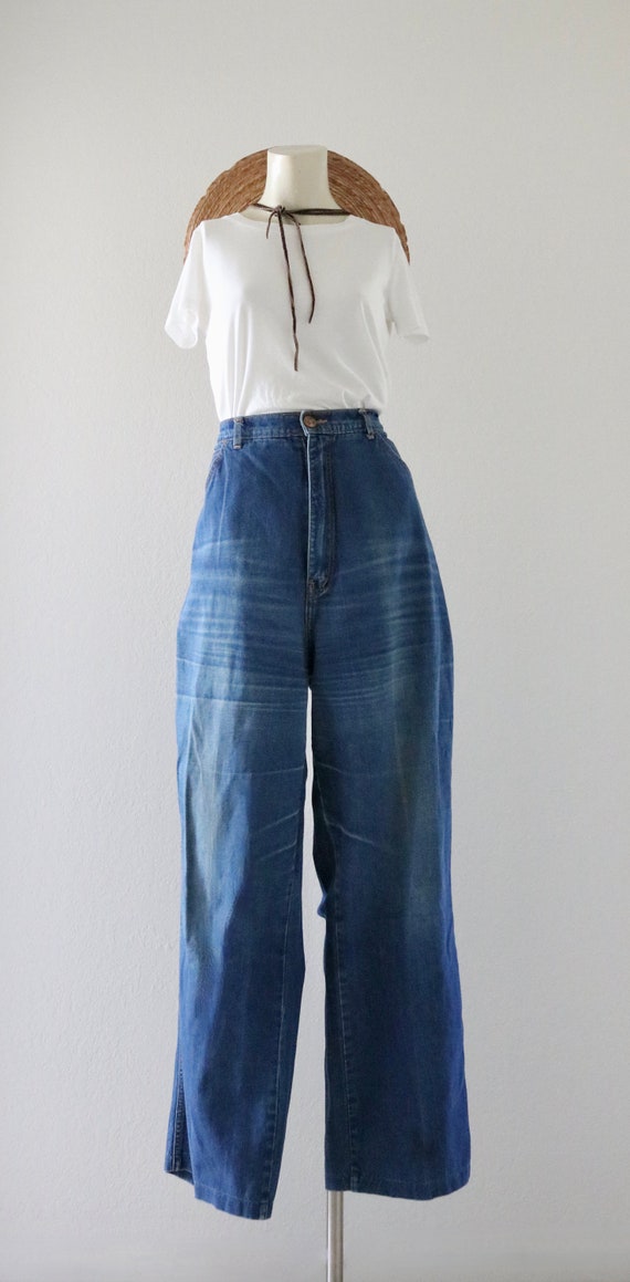 worrrn 70s jeans - 35.5 - vintage 60s 70s boho hi… - image 2