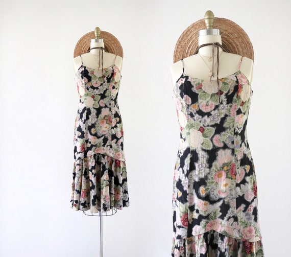 drop waist botanical midi - s
