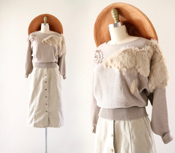fur dolman sweater - s