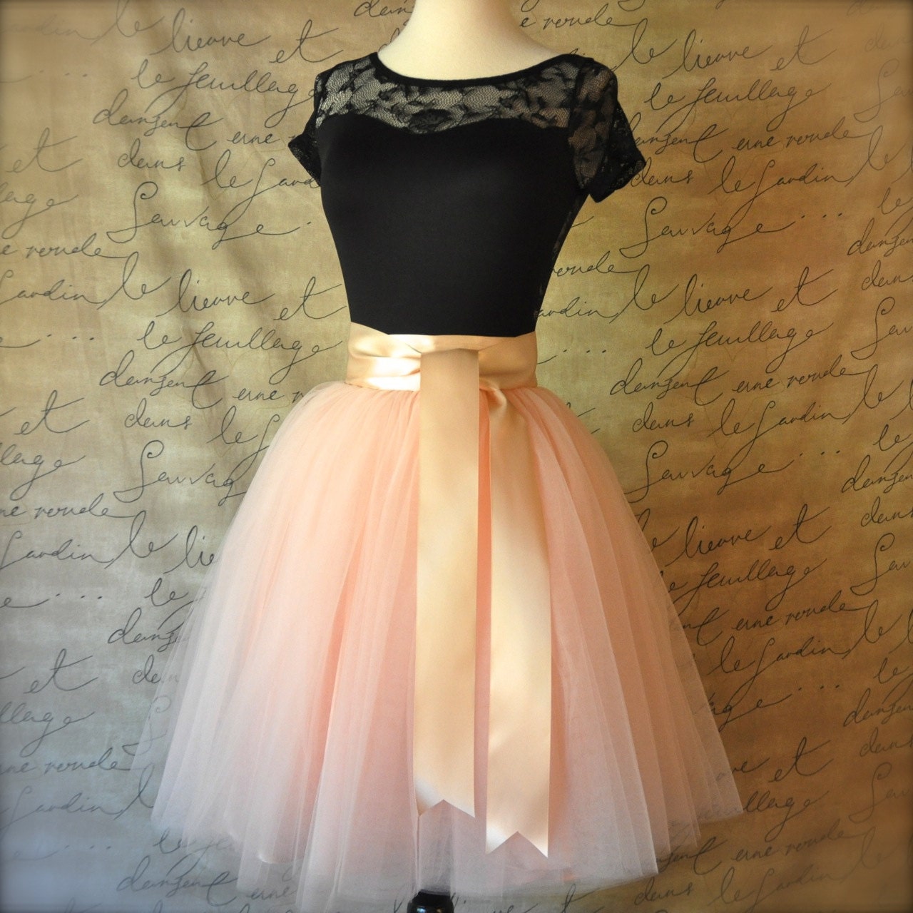 Blush pink lined tulle skirt for women. | Etsy