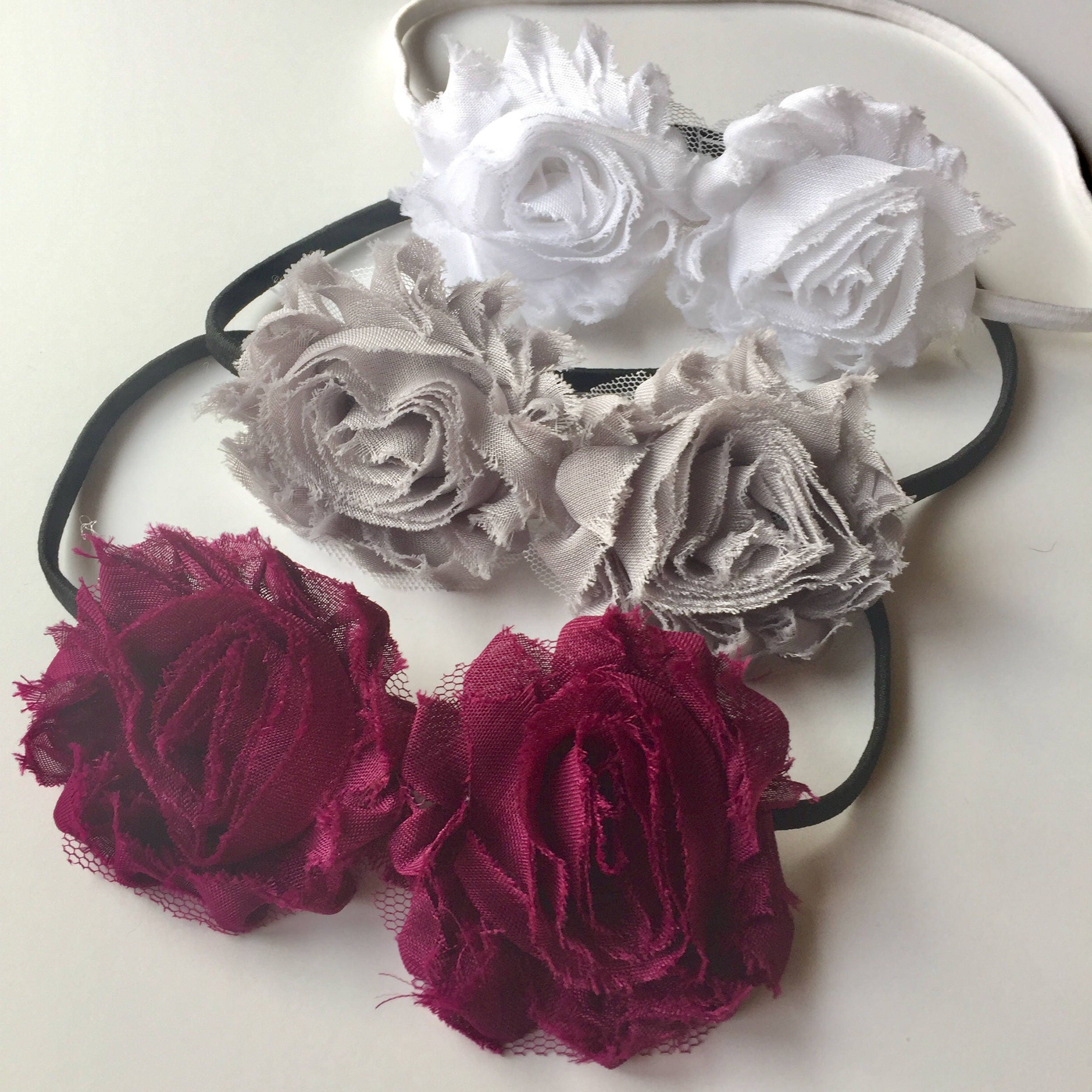 Lot De 3 Bandeaux Ajustables En Coton - Motifs Fleurs - élastique Et Confortable