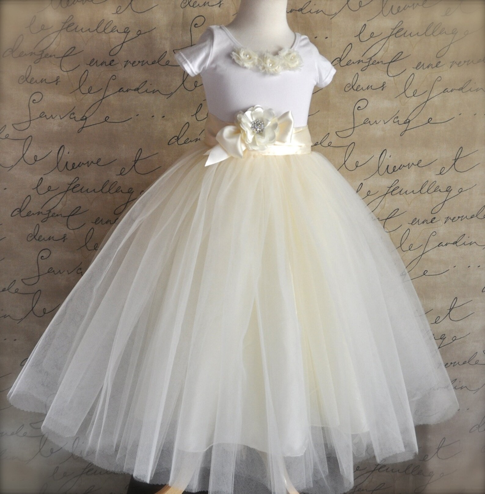 Girls Long Tutu Tulle Skirt. Flower Girl Skirt. White or Ivory Etsy UK