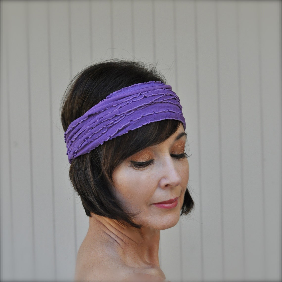Boho Ruffle Headband Yoga Headband Wide Headband Fashion Etsy