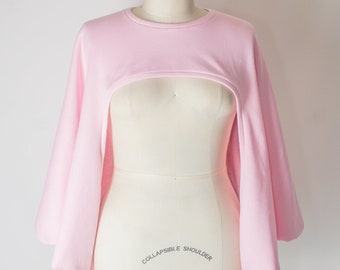 Pink Oversize Sweatshirt Shrug - One Size