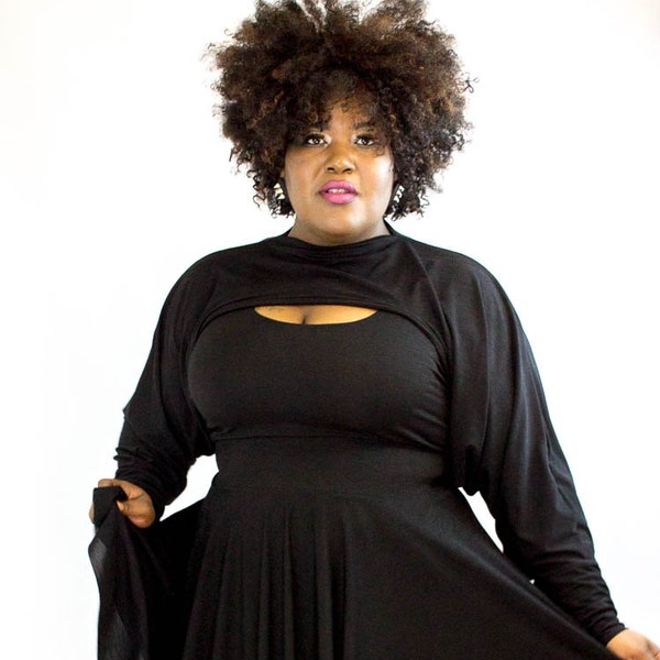 Plus size black Shrug - One Size