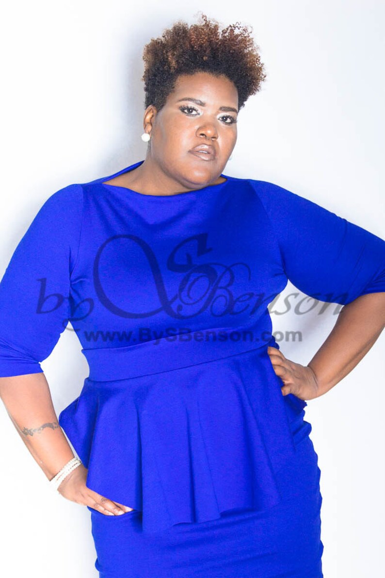 peplum dress plus size with sleeves