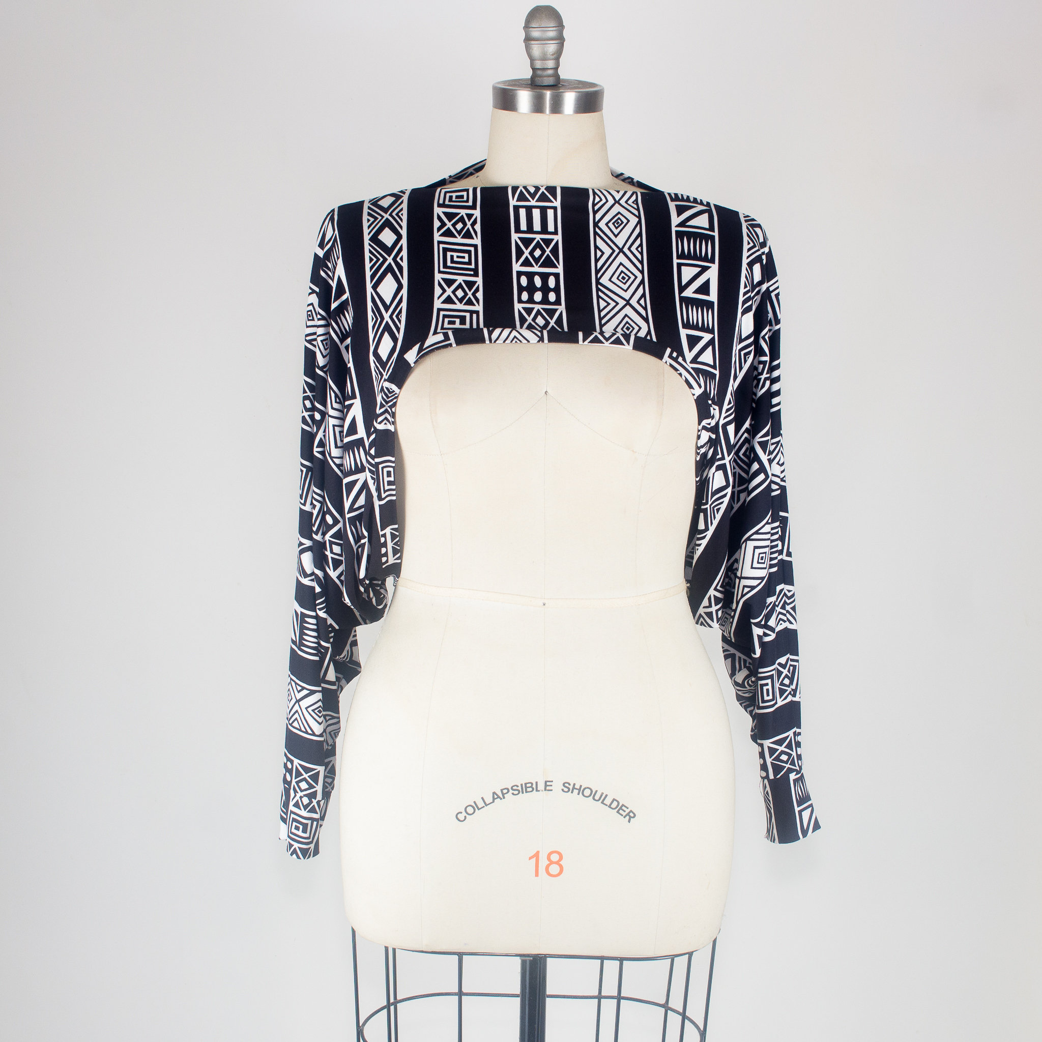 Plus Size Black and White Shrug One 
