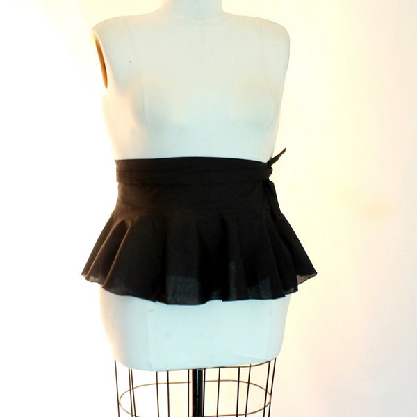 Black Peplum Belt size 2 - 14 cotton