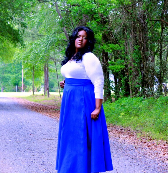 High Waist/ Plus Size Maxi Wrap Skirt 