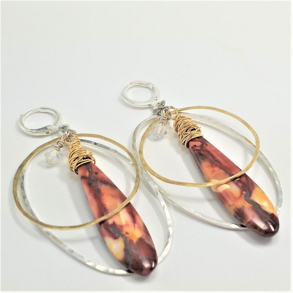 Australian Mookite Jasper Dangle Earrings