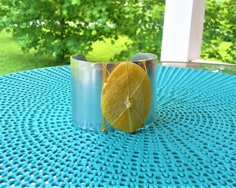 Golden agate cuff