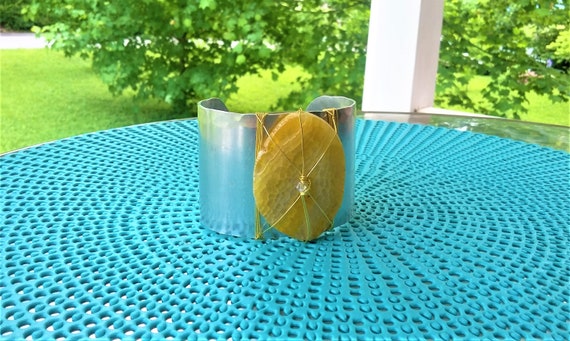 Golden agate cuff