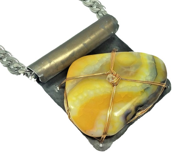 Golden Striped Agate Necklace