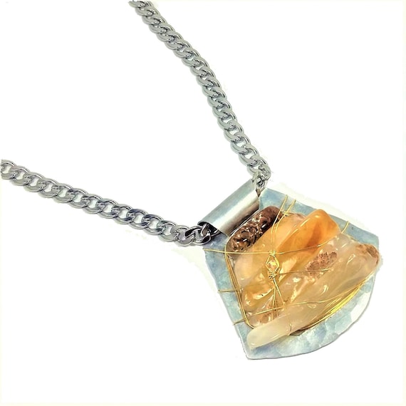 Natural agate necklace