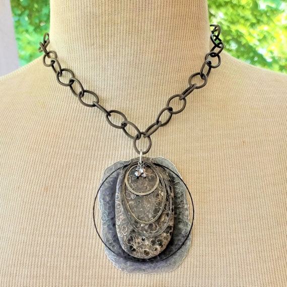 Turritella Agate Fossil Pendant Necklace