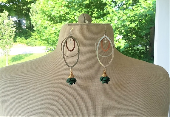 Metal Mania Earrings with Malachite