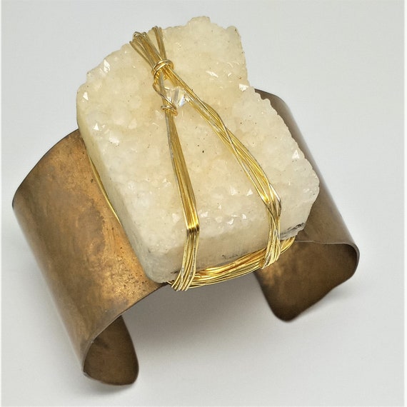 White druzy cuff