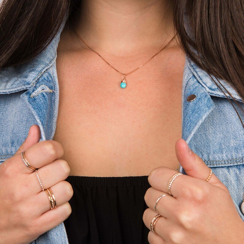 Turquoise Necklace Gift Personalized Jewelry Sagittarius Birthstone Birthstone Necklace December Birthstone Necklace Birthstone Charm