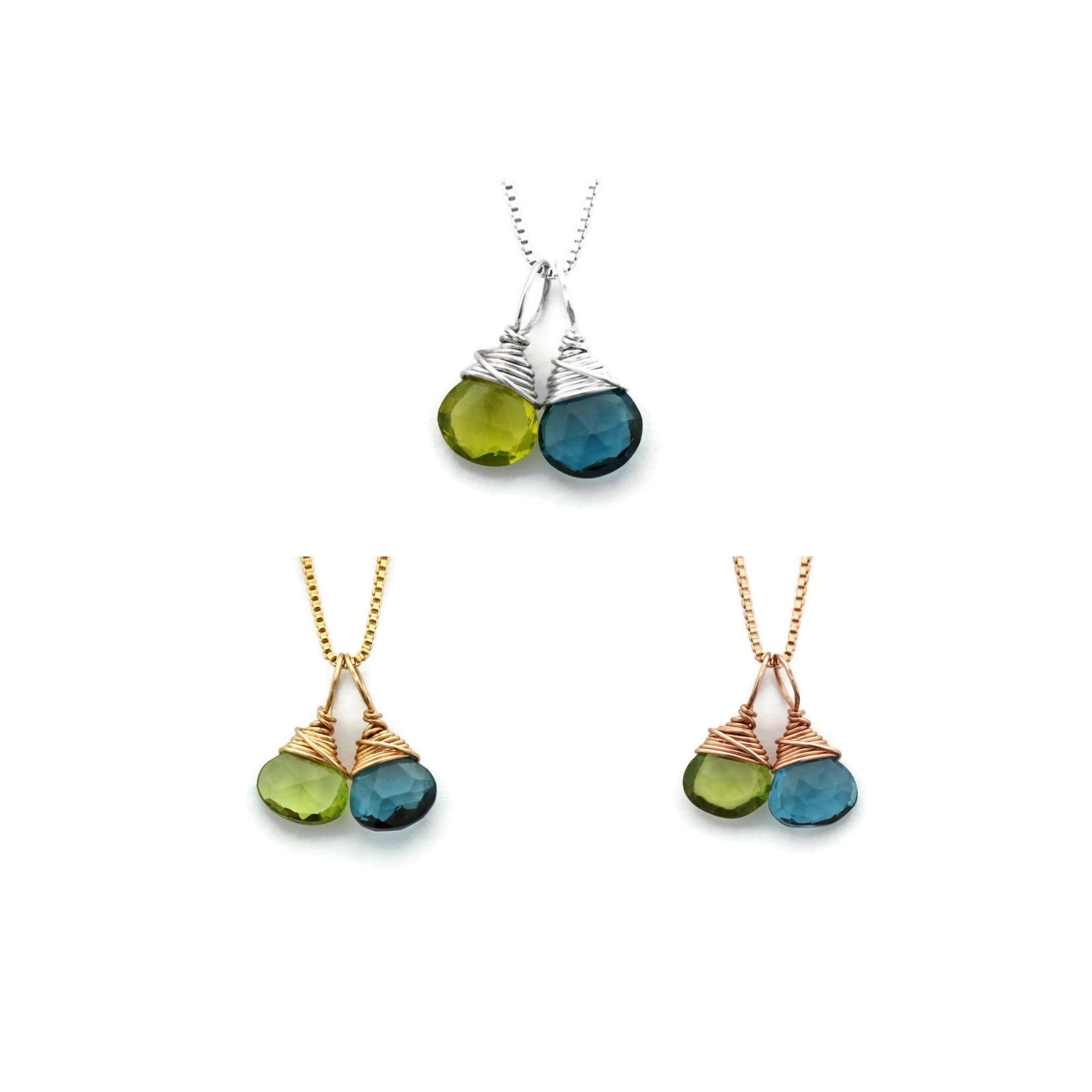 2 birthstone necklace for mom