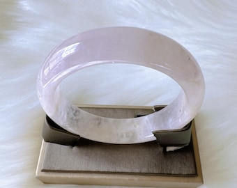 Natural Amethyst Bangle Bracelet, Light Purple Amethyst Bracelet, Lavender Quartz Bangle, Inner Diameter 56.2mm, Width 15mm