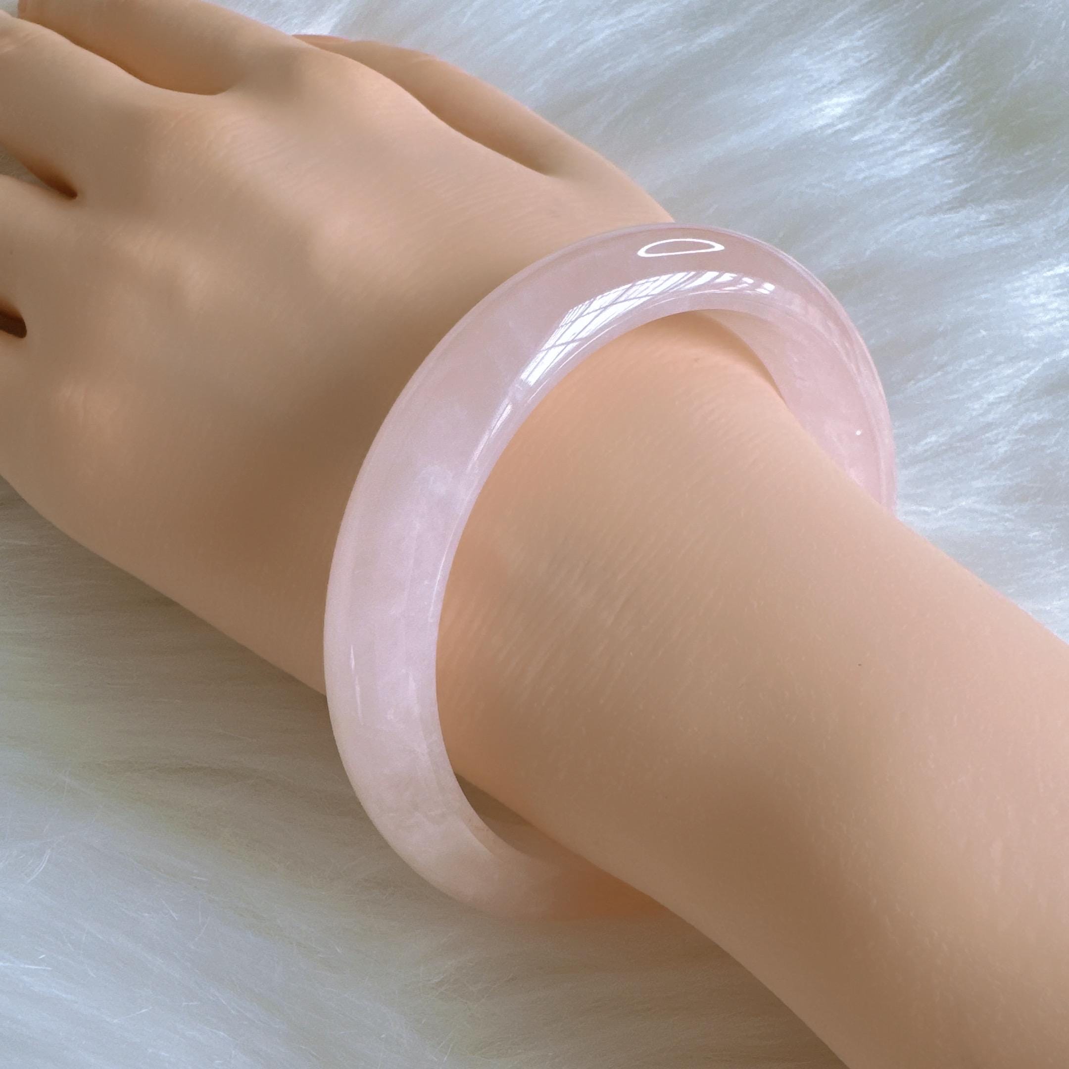 Jade Bangle Bracelets For Women, Exquisite Pink Jade Bracelet