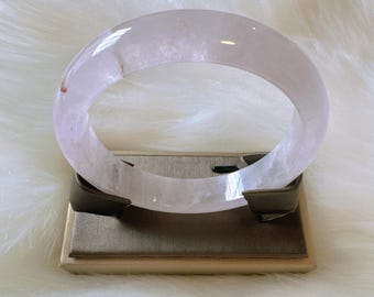 Natural Amethyst Bangle Bracelet, Light Purple Amethyst Bracelet, Lavender Quartz Bangle, Inner Diameter 60.1mm, Width 13.4mm
