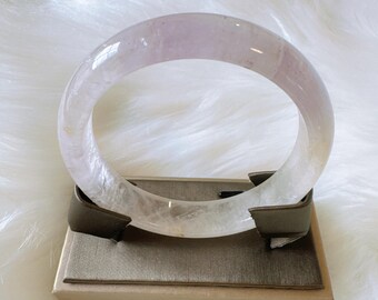 Natural Amethyst Bangle Bracelet, Light Purple Amethyst Bracelet, Lavender Quartz Bangle, Inner Diameter 59.3mm, Width 13.2mm