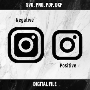 Instagram Logo Silhouette Digital File SVG, PNG, DXF, Pdf, Insta Outline Logo, Digital Cut File