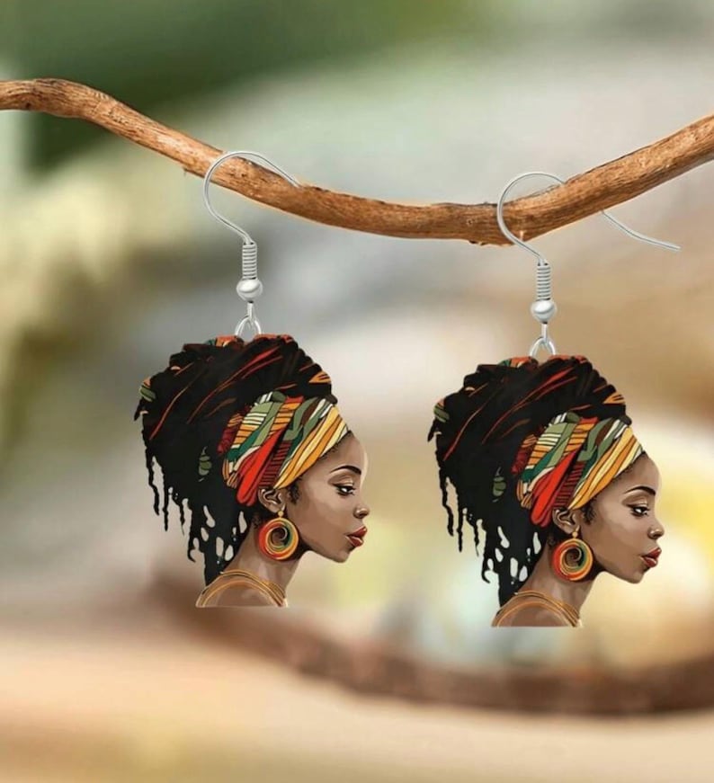 Colorful African-inspired Earrings Large - Etsy