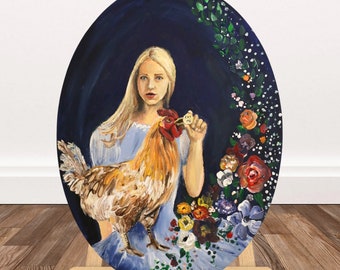 Chickens Ruining Classic Literature- Alice in Wonderland Painting