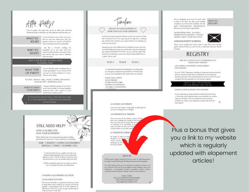 Elopement Planner PDF, Wedding Planner, Elopement Planning Notebook, Printable Planner image 5