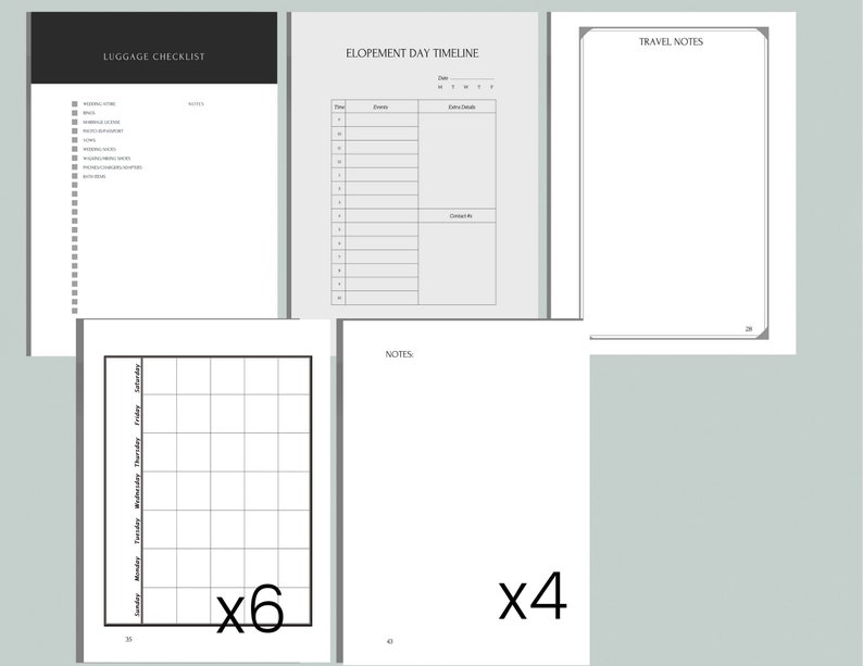 Elopement Planner PDF, Wedding Planner, Elopement Planning Notebook, Printable Planner image 8