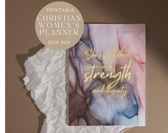 Christian Planner for Women, Printable Planner, 2024 Digital Planner, Christian Notebook